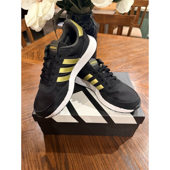 adidas Shoes - Adidas Run 60s 2.0 sneakers in black and gold Women's 7.5 NWB! Comfy And Stylish